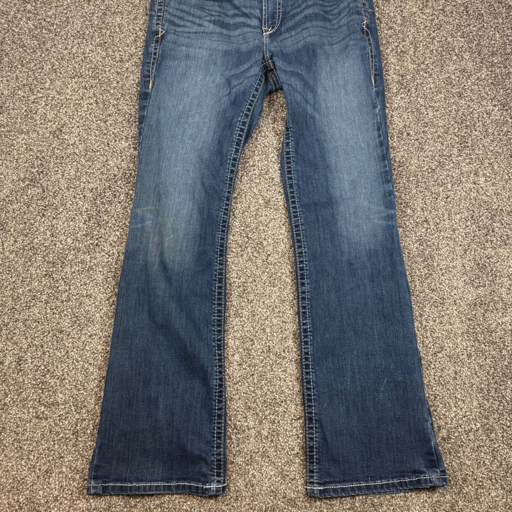 Ariat REAL Denim Women 30R Medium Wash Bootcut Western Jeans Paisley Trim - Picture 2 of 14